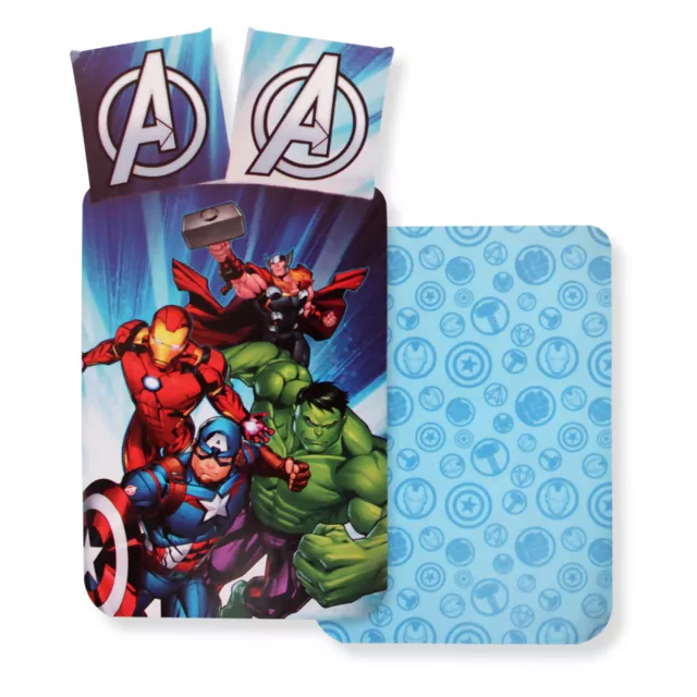 Set Housse de Couette Marvel Avengers pour Lit Simple Doubleface en Coton 6555
