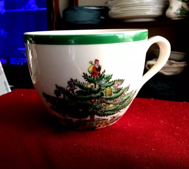 VINTAGE SPODE CHRISTMAS TREE COFFEE / TEA CUP  - 1980s - ENGLAND - MINT