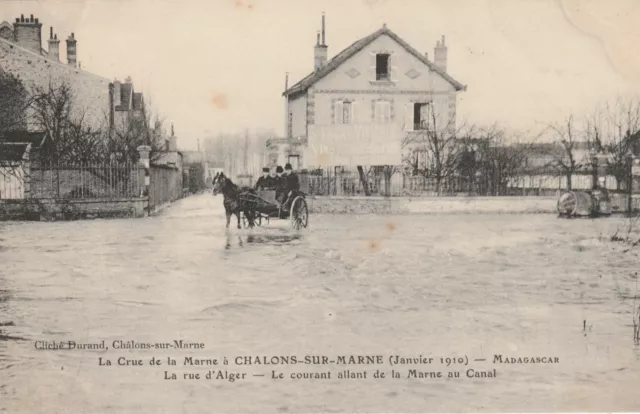 CPA 51 La Crue de la Marne à CHALONS sur MARNE La rue d'Algiers Madagascar