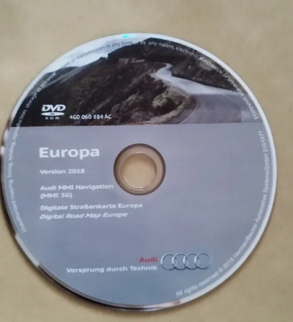 Audi Original Navigation DVD MMI 3G Basic B-Navi Deutschland+Westeuropa 2018!