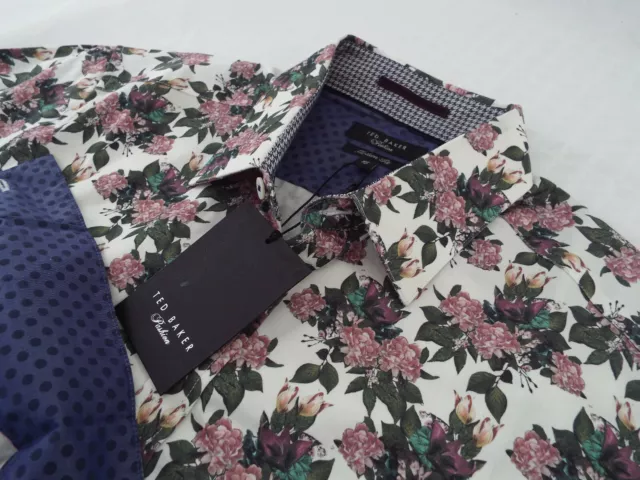 TED BAKER Mens Shirt 🌍 Size 15" (38" CHEST) 🌎 RRP £65-129+📮 PASHION FLORAL