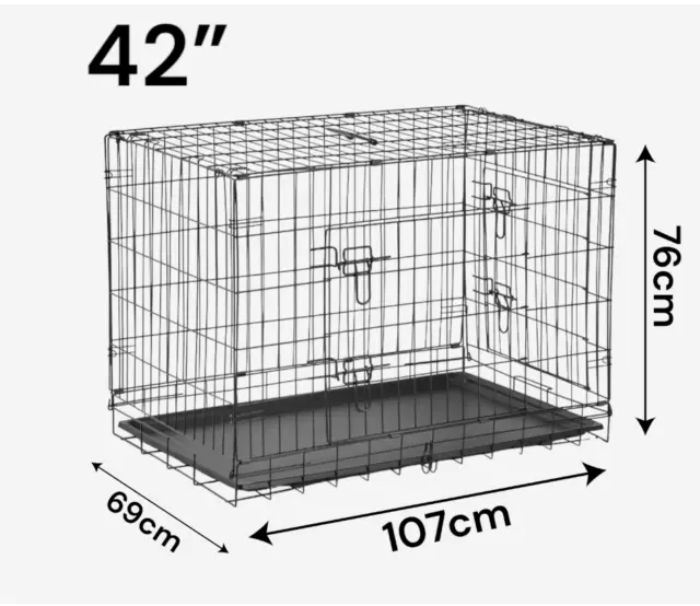 Gabbia gabbia per cani cuccioli addestramento trasportino animali domestici gabbie in metallo XL taglia 42" razza grande