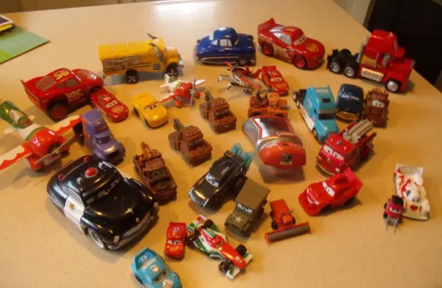 Disney Pixar Cars Lot of 30+ Cars - Diecast metal- plastic mixed kinds