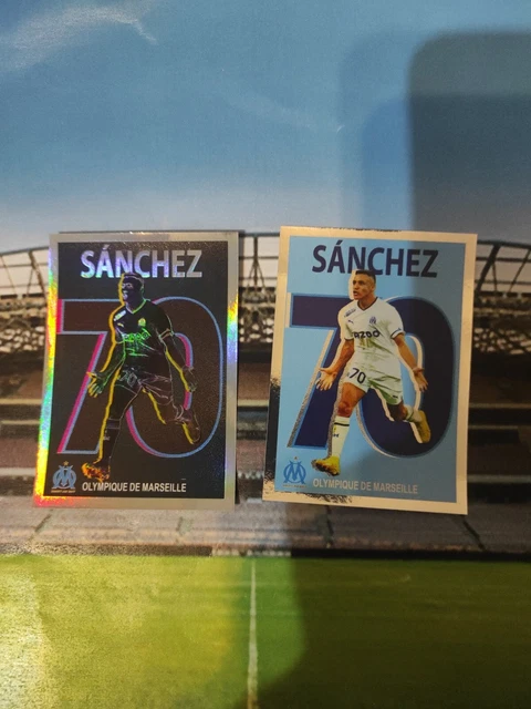 Panini Foot 2023 : 2 Stickers Alexis Sanchez  N°235 : Classic Crack + Neon Crack