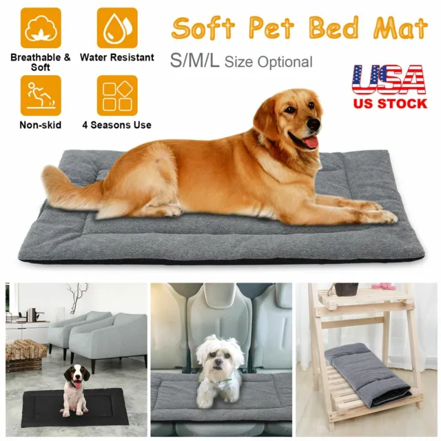 Pet Large Dog Bed Cat Mat Soft Cushion Pad Reversible Water Resistant Washable