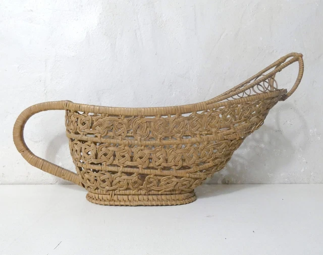 Porte-bouteille Panier En Osier Et Rotin Vintage - Déco Rustique