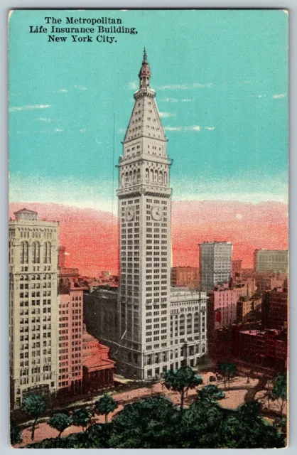 New York City NY - Metropolitan Life Insurance Building - Vintage Postcard
