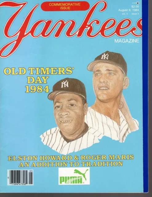 Roger Maris+Elston Howard Old-Timers Day Magazine 1984   Rare   Great Condition