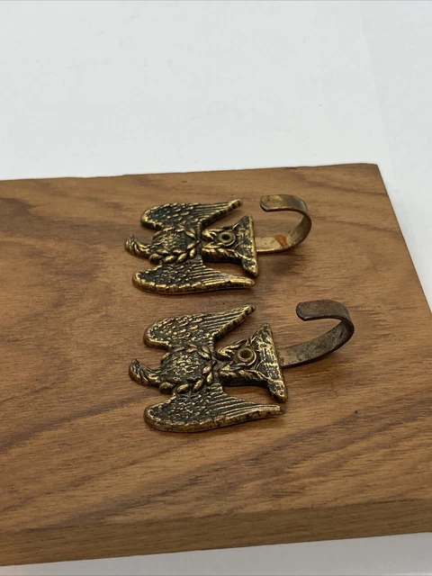 Vintage Brass Eagle Hook Wingspan Small Size Mixed Metal Lot Of 2 / 1-3/4”x1-1/8 5
