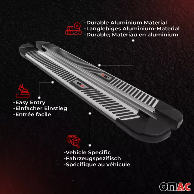 Trittbretter Seitenbretter Schweller für Renault Kadjar 2015-2024 Alu Schwarz 3