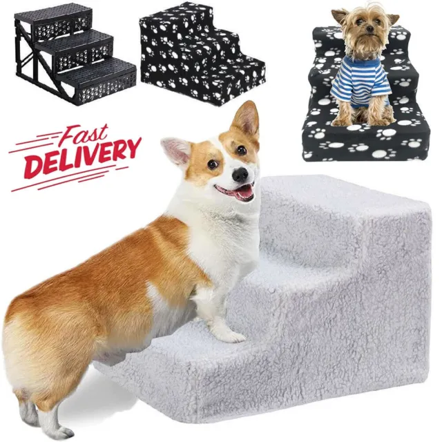 Dog Steps For High Bed 3 Steps Pet Stairs Small Dogs Cats Ramp Climbing Ladder