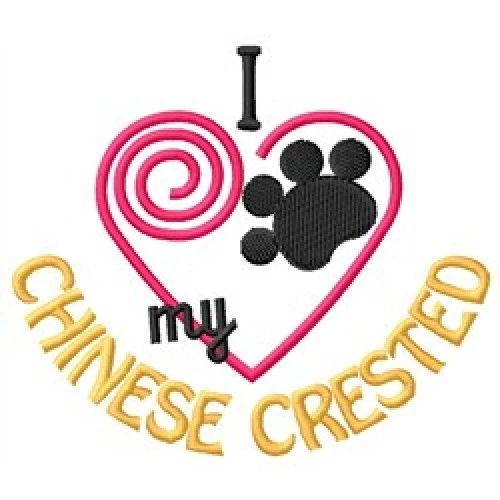 I "Heart" My Chinese Crested Ladies Fleece Jacket 1408-2 Size S - XXL