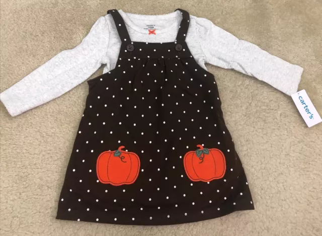 Baby Girl Carter's Thanksgiving Bodysuit & Jumper Set Sz 12 months NEW