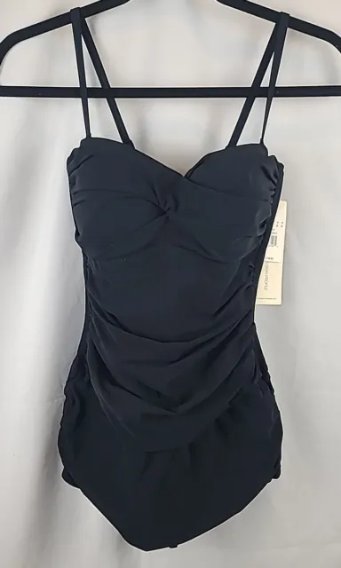 Profile by Gottex Women's Classic Bandeau Swim Dress Black Size 8. So Cute!!