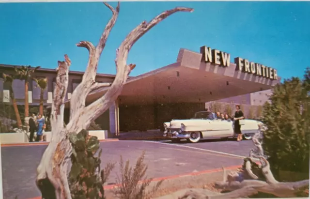 New Frontier Hotel Las Vegas Nevada Vintage Car Postcard Unposted