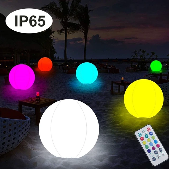 Fun en plein air Boule de LED Ornements de plage Gonflable PVC Ballon Brillant