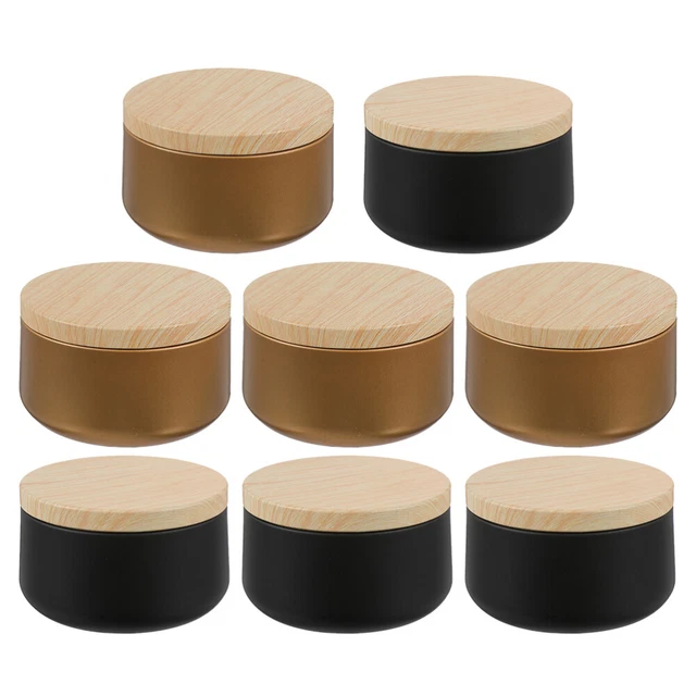 8 piezas lata con perlas vasos de fabricación de velas con tapa viajes