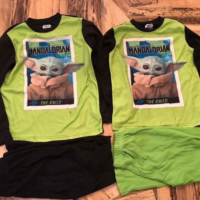 Star Wars Boys SZ 8 And 10/12 Mando Baby Yoda The Child 4 Piece Pajama Sleep Set