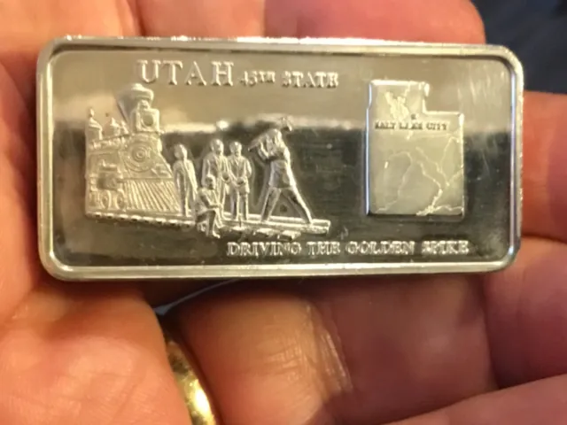 United States Silver Ingot Collection-STERLING SILVER 2500 Grains Utah, WOW!