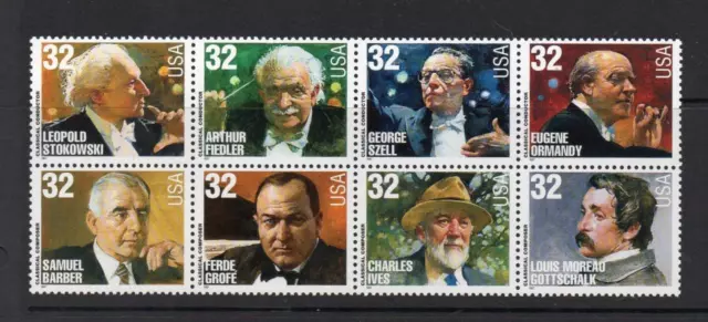 Usa Mnh 1997 Sg3353-3360 Classical Conductors & Composers