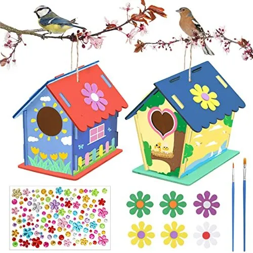 Maison Oiseau Enfant Kit,Cabane a Oiseaux a Peindre,Maison D'oiseau  Bricolage,Maison Oiseaux à Construire,Activite Manuelle Enfants
