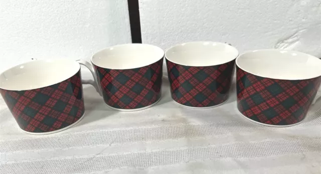 Set of 4 Arita Tartan Cups ONLY