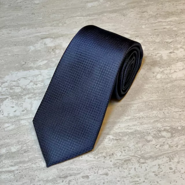 New Men’s Necktie Luxury Brand Joseph Bender Luxury Textured Solid Tie - Navy