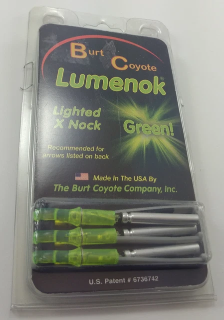 Burt Coyote Lumenok Lighted X Nock Green 1ea 3 Pack
