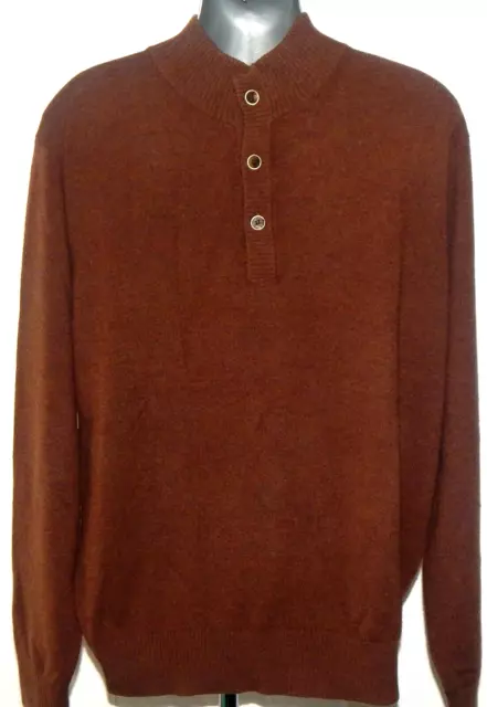 Peter Millar Men's Cashmere Wool Blend Brown (3) Button Pullover Sweater Size M