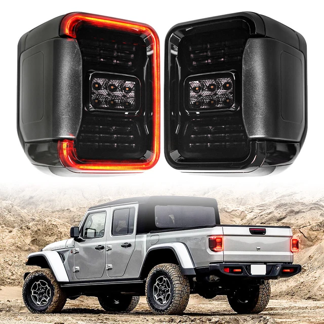 SMOKED LED TAIL Lights For Jeep Gladiator JT 20202023 DOT Rear Turn
