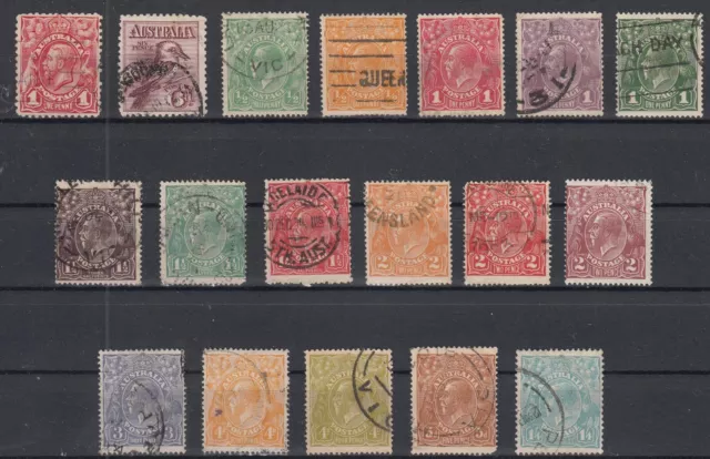 Mb19799/ Australia – Kgv – 1913 / 1924 Used Selection