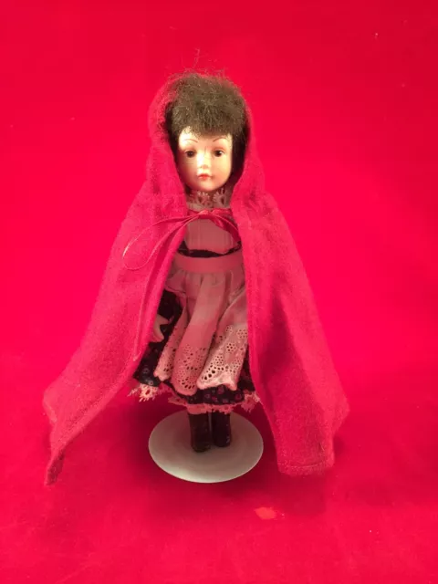 1985 Avon Fairy Tale Porcelain Doll Little Red Riding Hood Vintage 8"