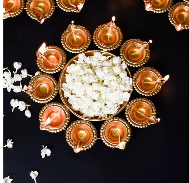 Diya Urli, 1 pcs, Decorative Urli Bowl for Room Diwali Decoration Items 12"