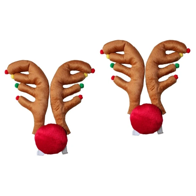 Set 2 Corna Di Auto Con Il Naso Costume Da D'auto Decorazioni Natalizie