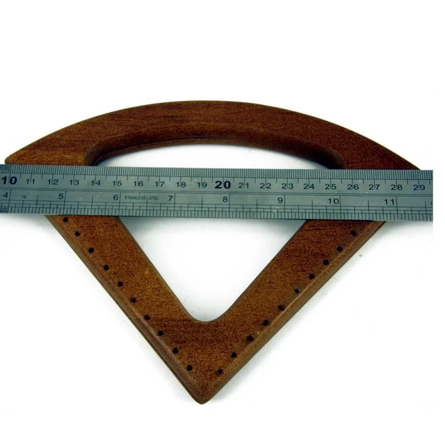 Holztaschengriffe, Retro-Paar V-förmige dunkle Herstellungstaschen Handwerk, Nähen 4