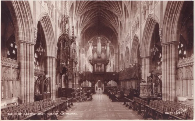 Postcard - Exeter Cathedral - The Choir looking West
