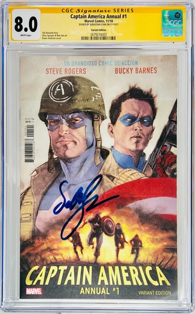 Sebastian Stan Signed CGC Signature Series Graded 8.0 Captain America Annual #1