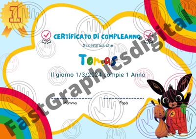 confezione Multicolore Inviti in piedi Bing Bunny Party Amscan Amscan 9901509 