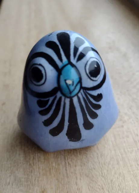 Guadalajara Tonala Pottery Of Mexico Ceramic Handmade Hand painted Ceramic Owl