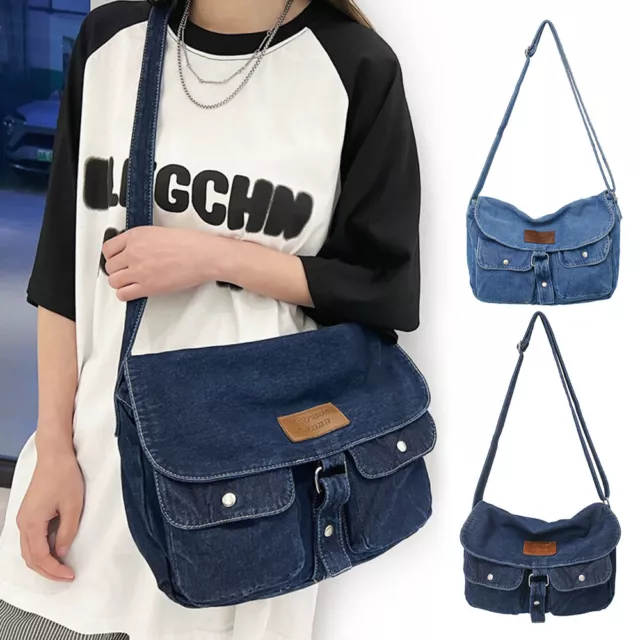 Women's Denim Satchel Crossbody Bag Shoulder Handbags Jean Tote Messenger Purse