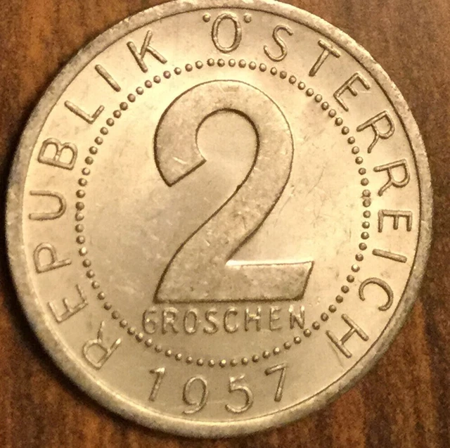 1957 Austria 2 Groschen Coin