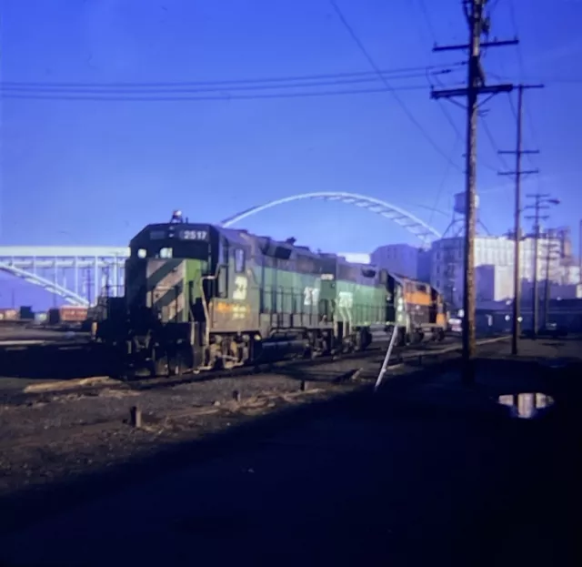 Vintage Photo Slide Train BN Burlington Northern Locomotive 2517