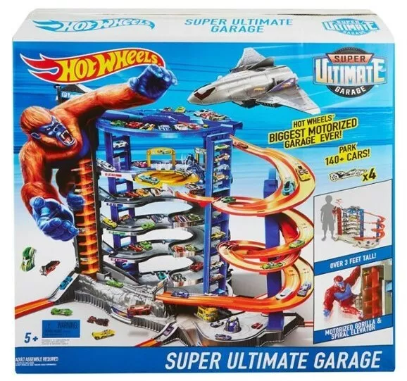 Hot Wheels Super Ultimate Garage Play Set Big Motorized 140 Car Garage Gorilla