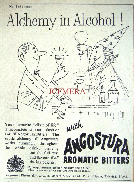 ANGOSTURA AROMATIC BITTERS Soft Drinks Advert - Original Small 1959 ...