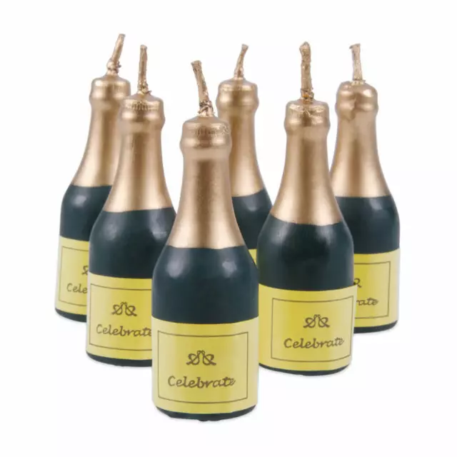 Städter Kerzen Sekt-Flasche Set 6-tlg. Geburtstagskerzen Kuchenkerzen Kerze