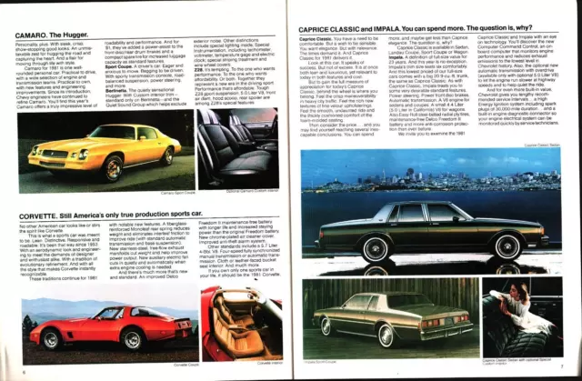 1981 Chevrolet Line Brochure, Multiple Models, Vintage nostalgic