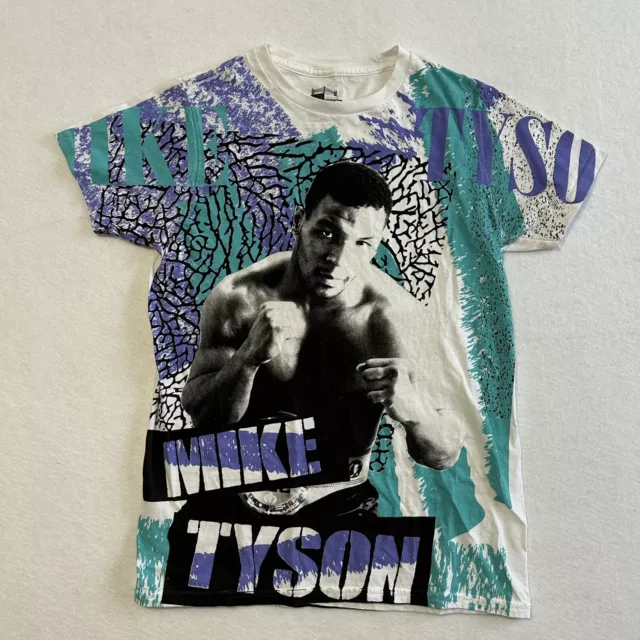 Roots of Fight Boxing Mike Tyson Vintage Retro Color T-Shirt White Size XS