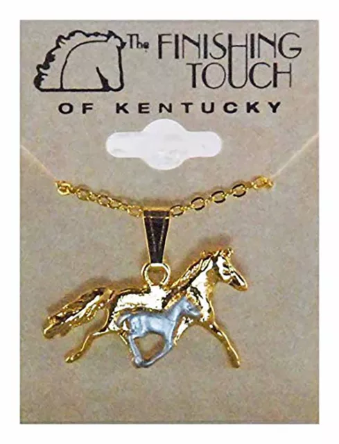 Finishing Touch 2-Tone Galloping Mare and Foal Necklace