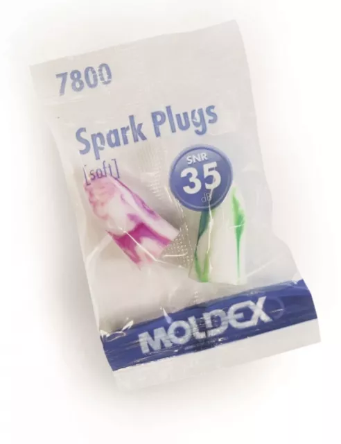 Moldex Spark 7800 Foam Ear Plugs, SNR 35dB, PVC Free (FREE UK P&P)