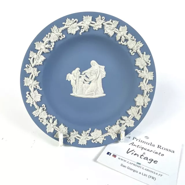 Piattino in porcellana Inglese Wedgwood Celeste Azzurro Vintage stile antico 900